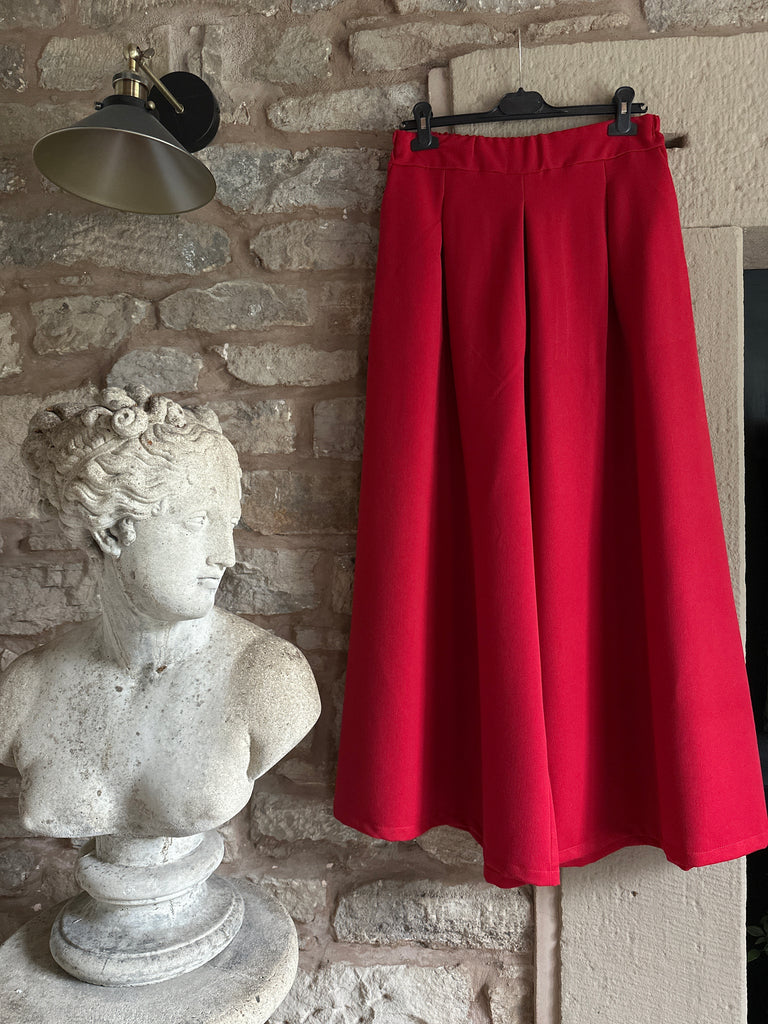 Red Wide Leg