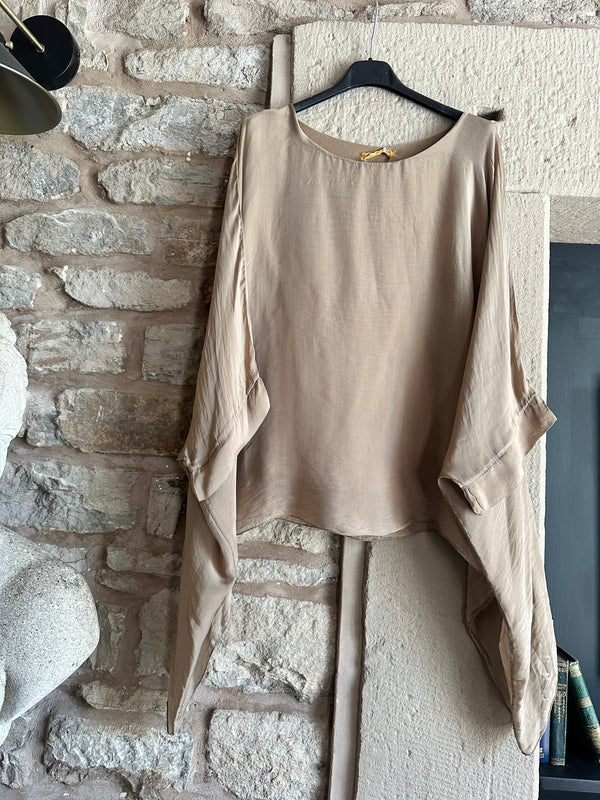 Camel Silk Top