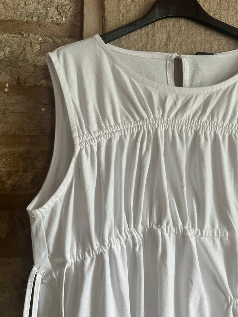 White Ruched Maxi