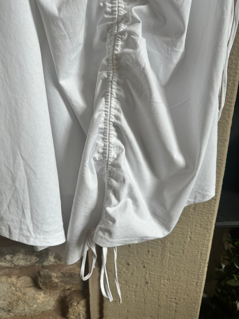 White Ruched Maxi