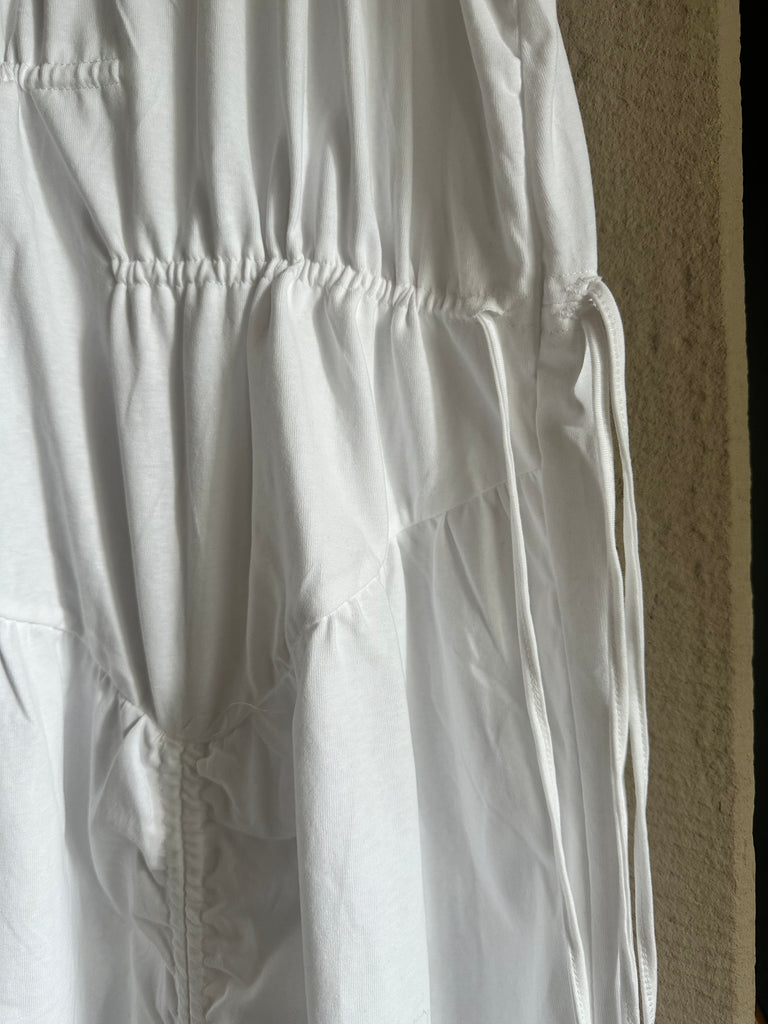 White Ruched Maxi
