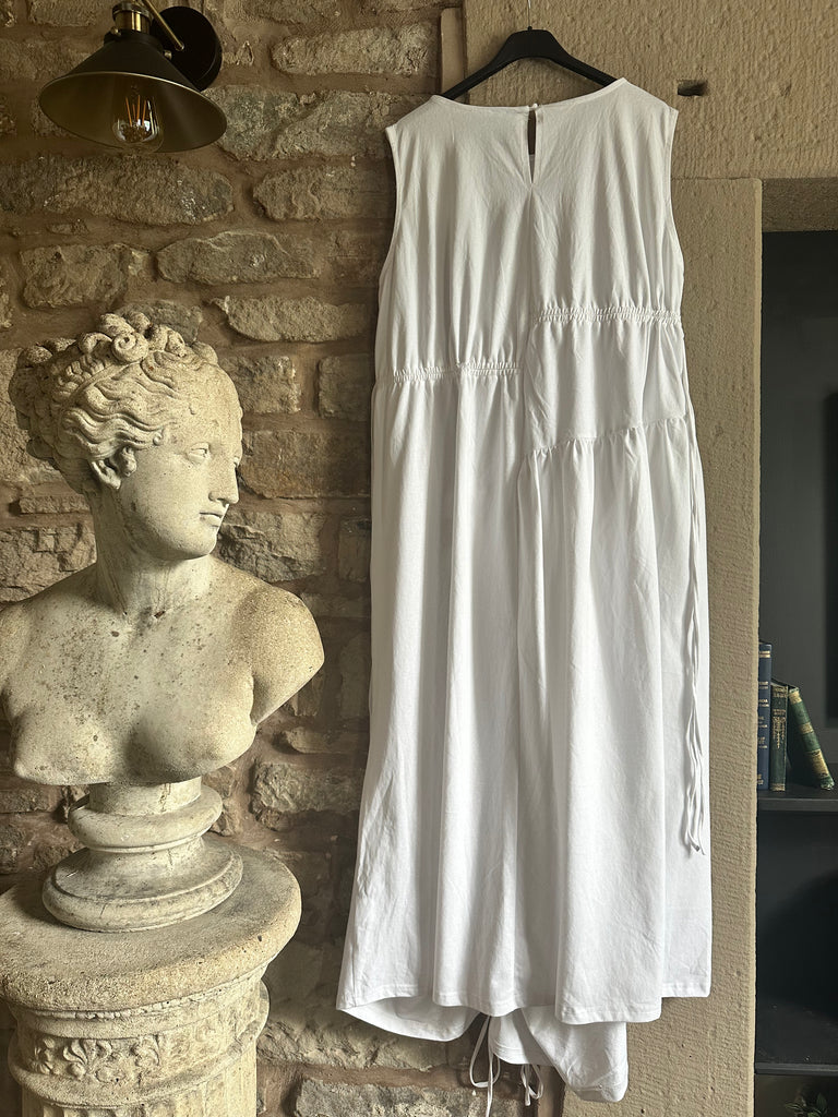 White Ruched Maxi