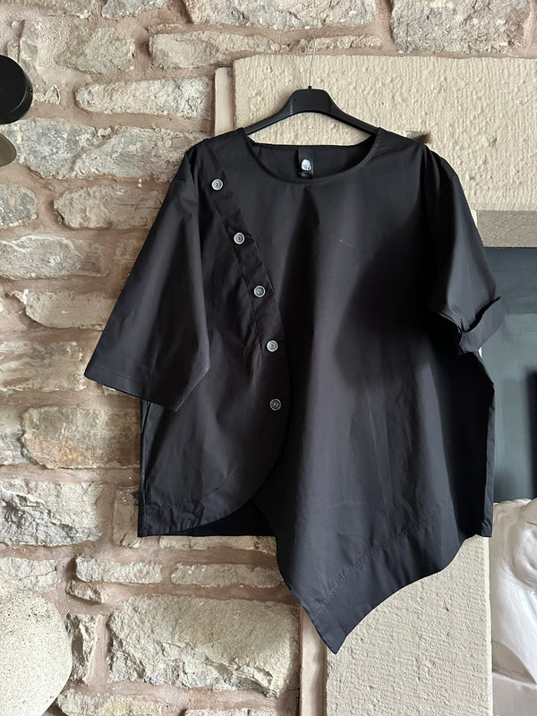 Black Poplin Top