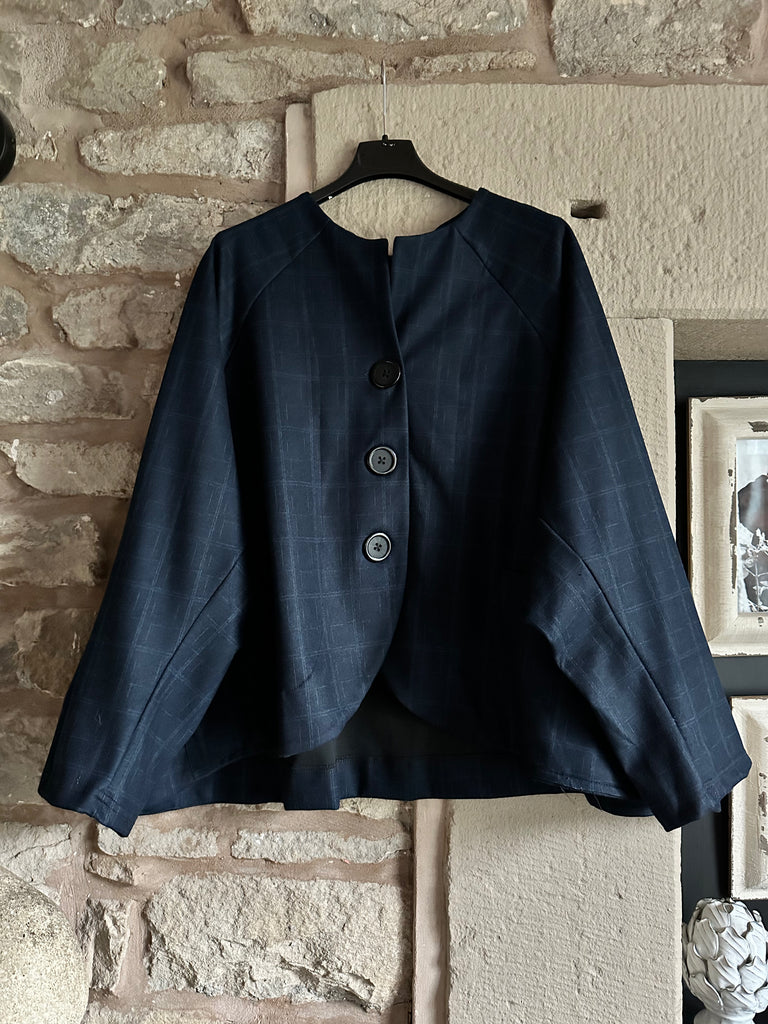 Navy Check Jacket