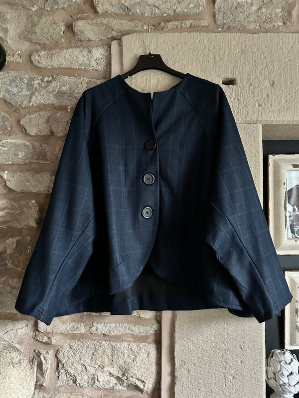 Navy Check Jacket