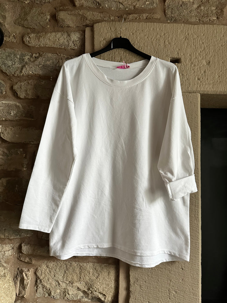 White Round Neck