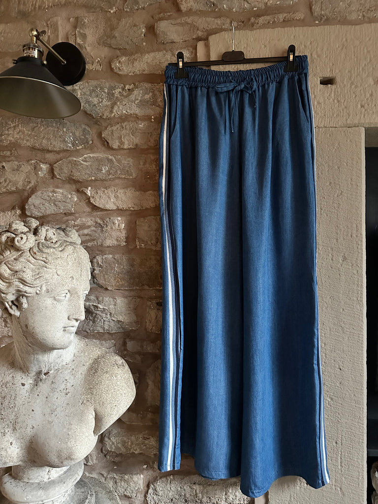 Wide Leg Chambray Pant