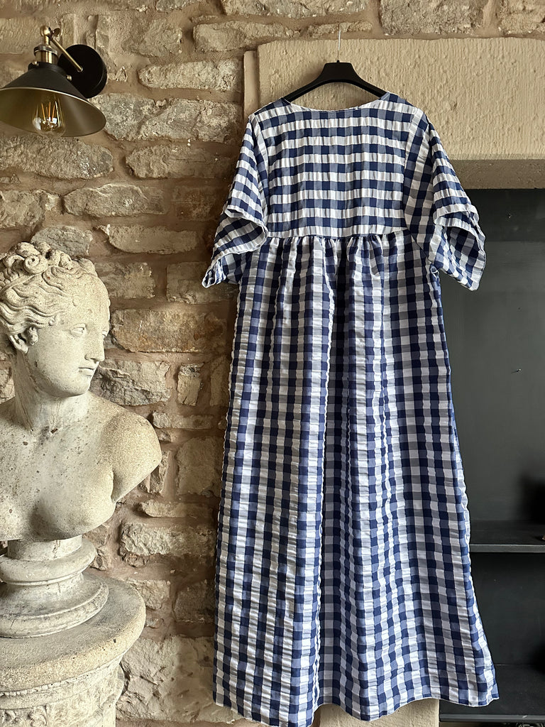 Navy Check Dress