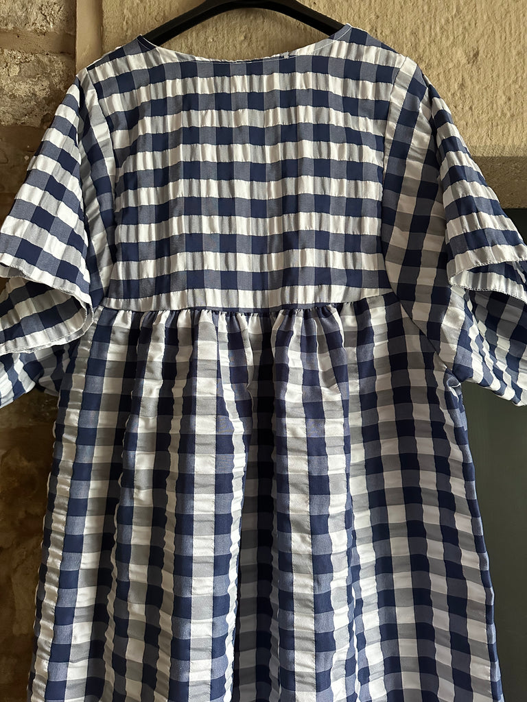 Navy Check Dress